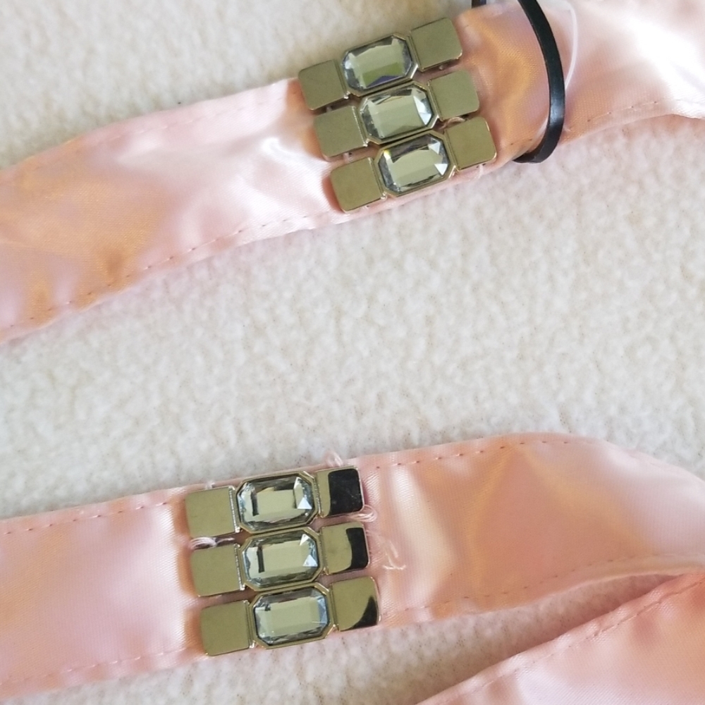Satin and rhinestone belt